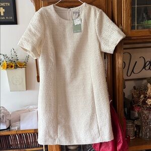 H&M Cream Textured Mini Dress